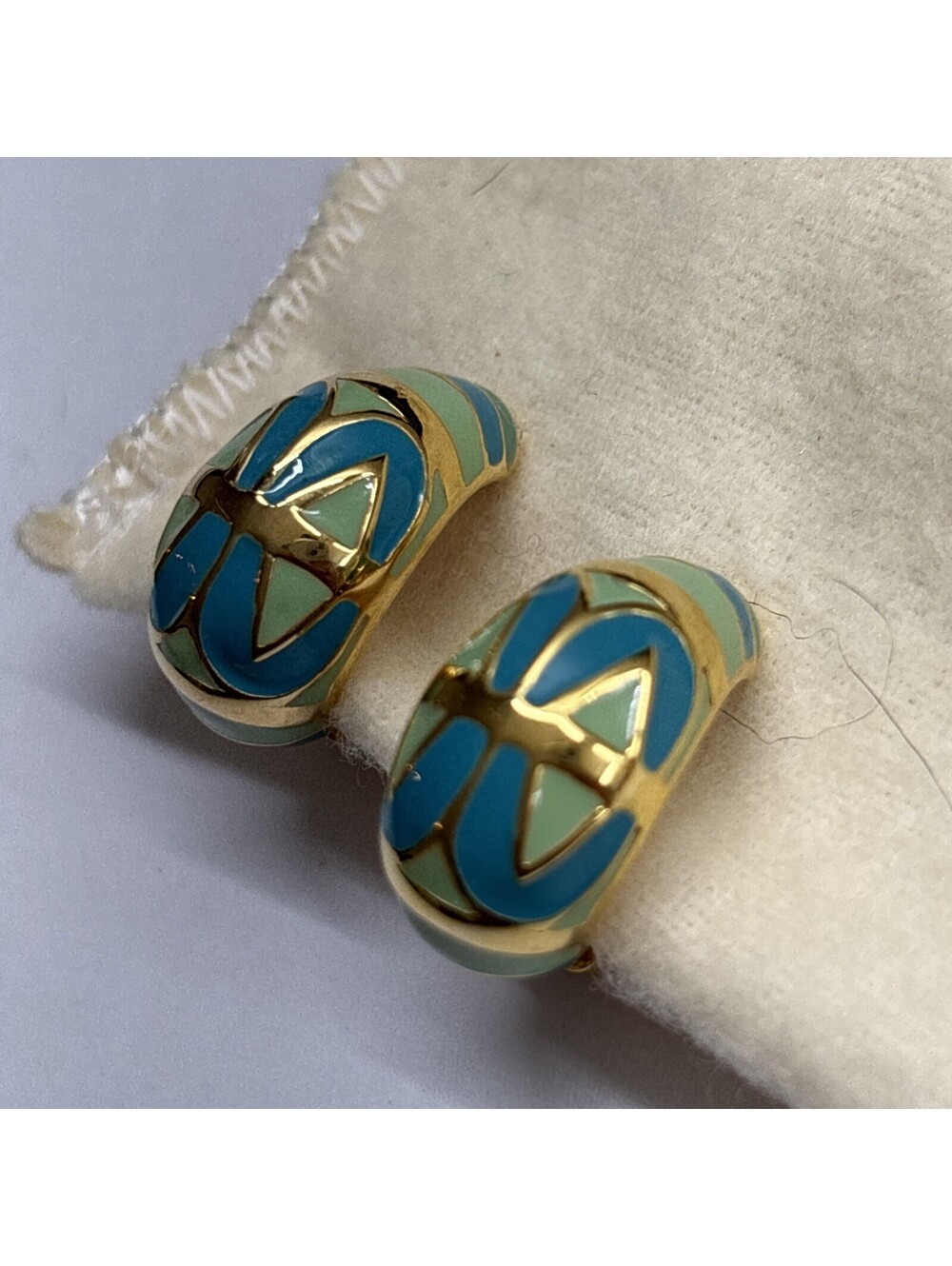 Vintage Joan Rivers Multicolor Enamel Earrings